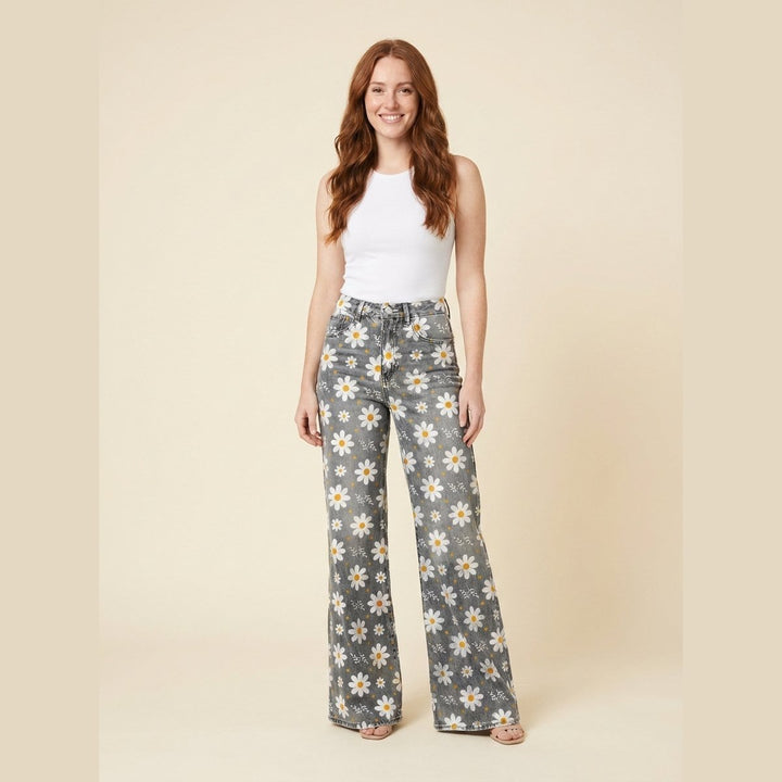 Jovial floral palazzo pants white flower print