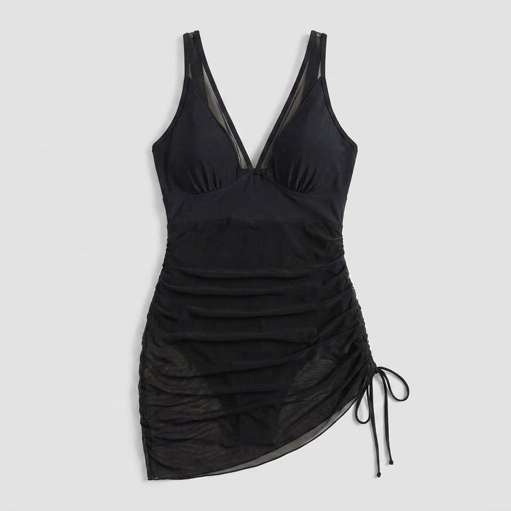 Jude Sarong Wrap Sheer Mesh Beach Cover-Up Black