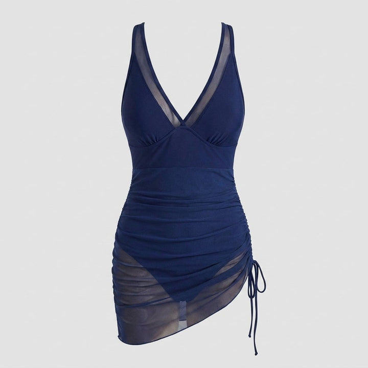 Jude Sarong Wrap Sheer Mesh Beach Cover-Up Blue