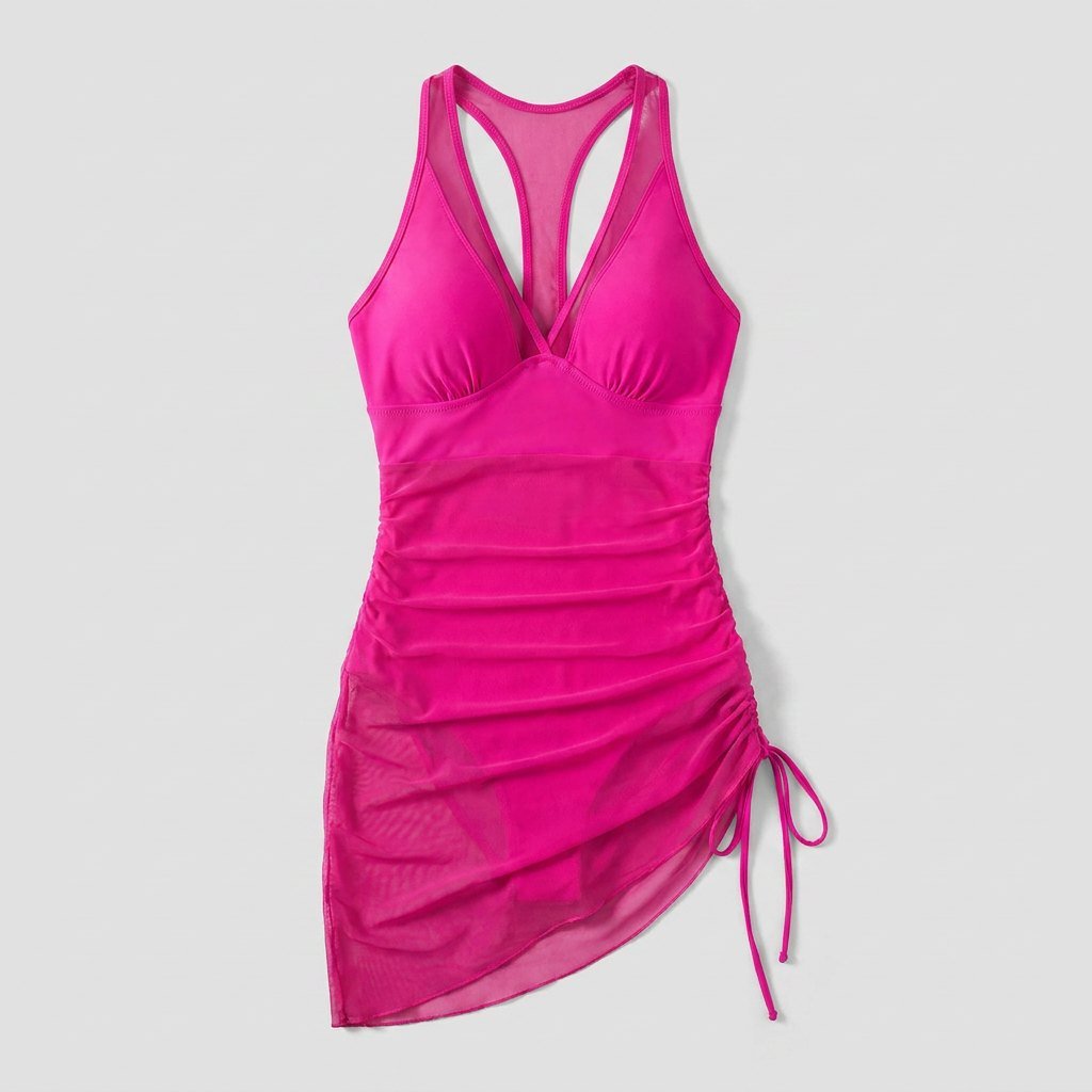 Jude Sarong Wrap Sheer Mesh Beach Cover-Up Pink
