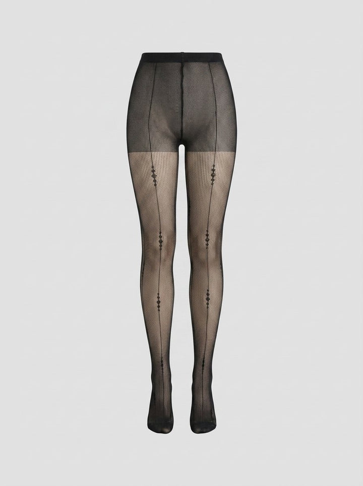 June line sheer tights black back-seam
