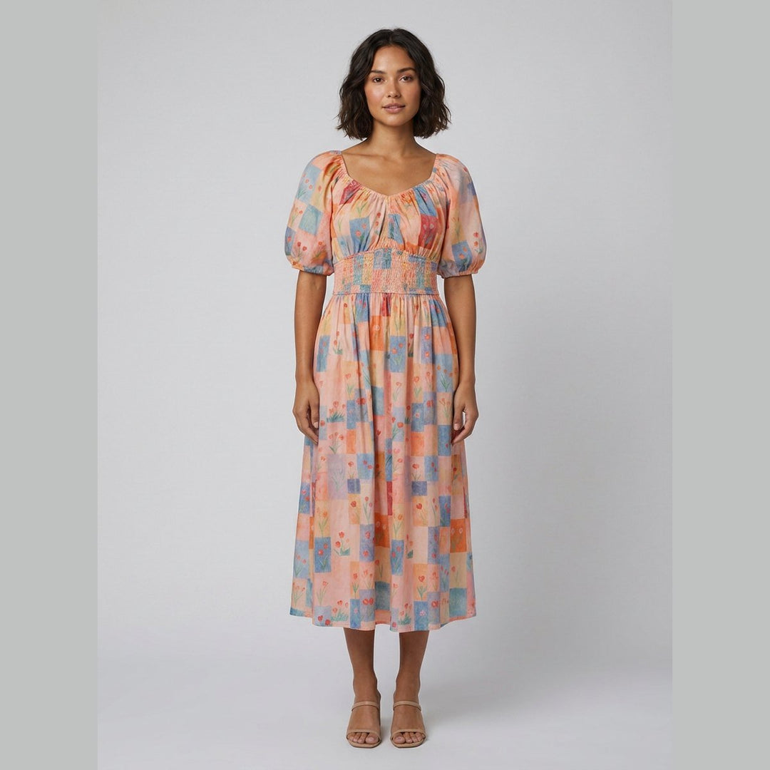 Kara Garden Floral Midi Dress front