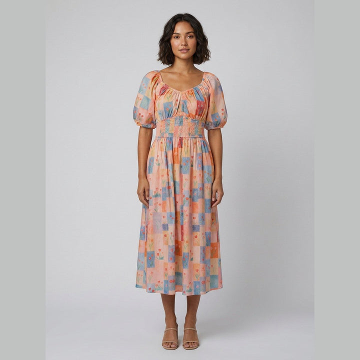 Kara Garden Floral Midi Dress front