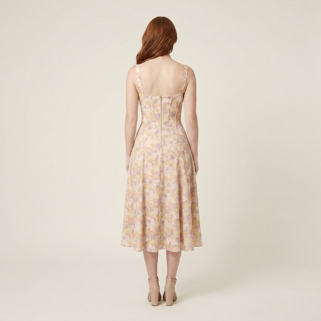 Kiana corset midi dress back view