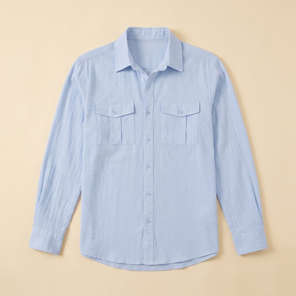 Kinetic utility shirt light blue flat-lay