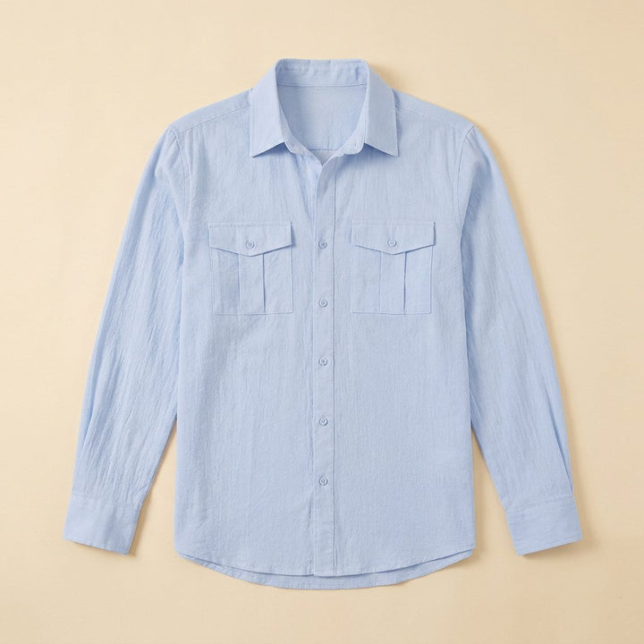 Kinetic utility shirt light blue flat-lay