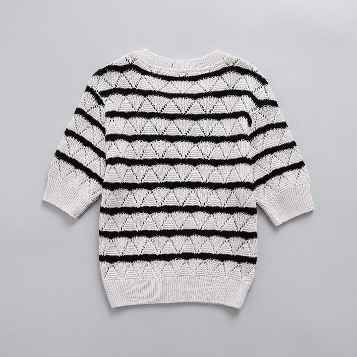 Kira striped knit top back view