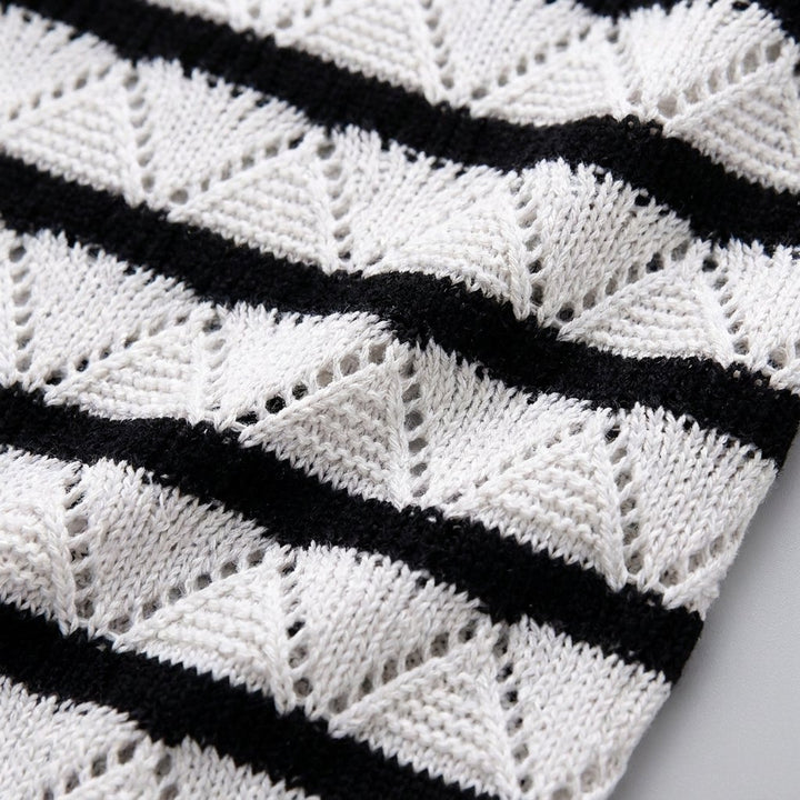 Kira pointelle knit fabric close-up