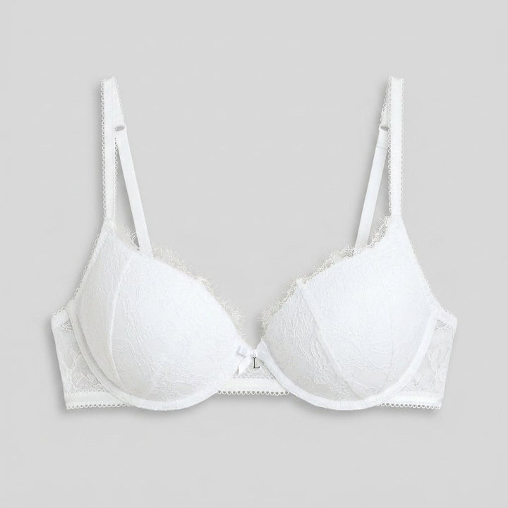 Lara lace t-shirt bra white front