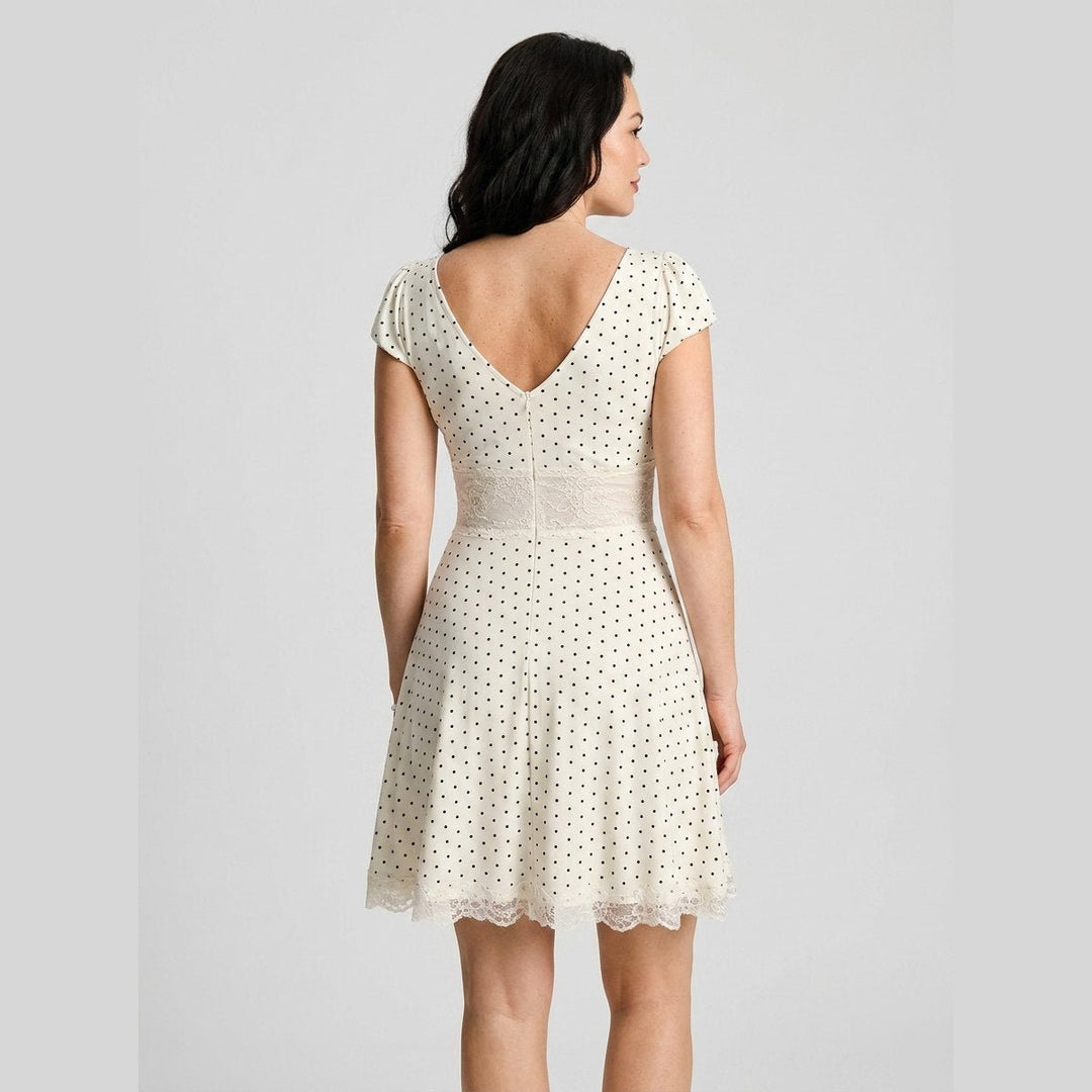 Lara mini dress lace trim back view