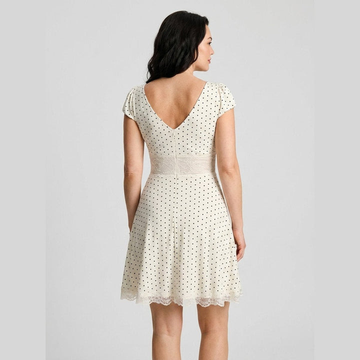 Lara mini dress lace trim back view