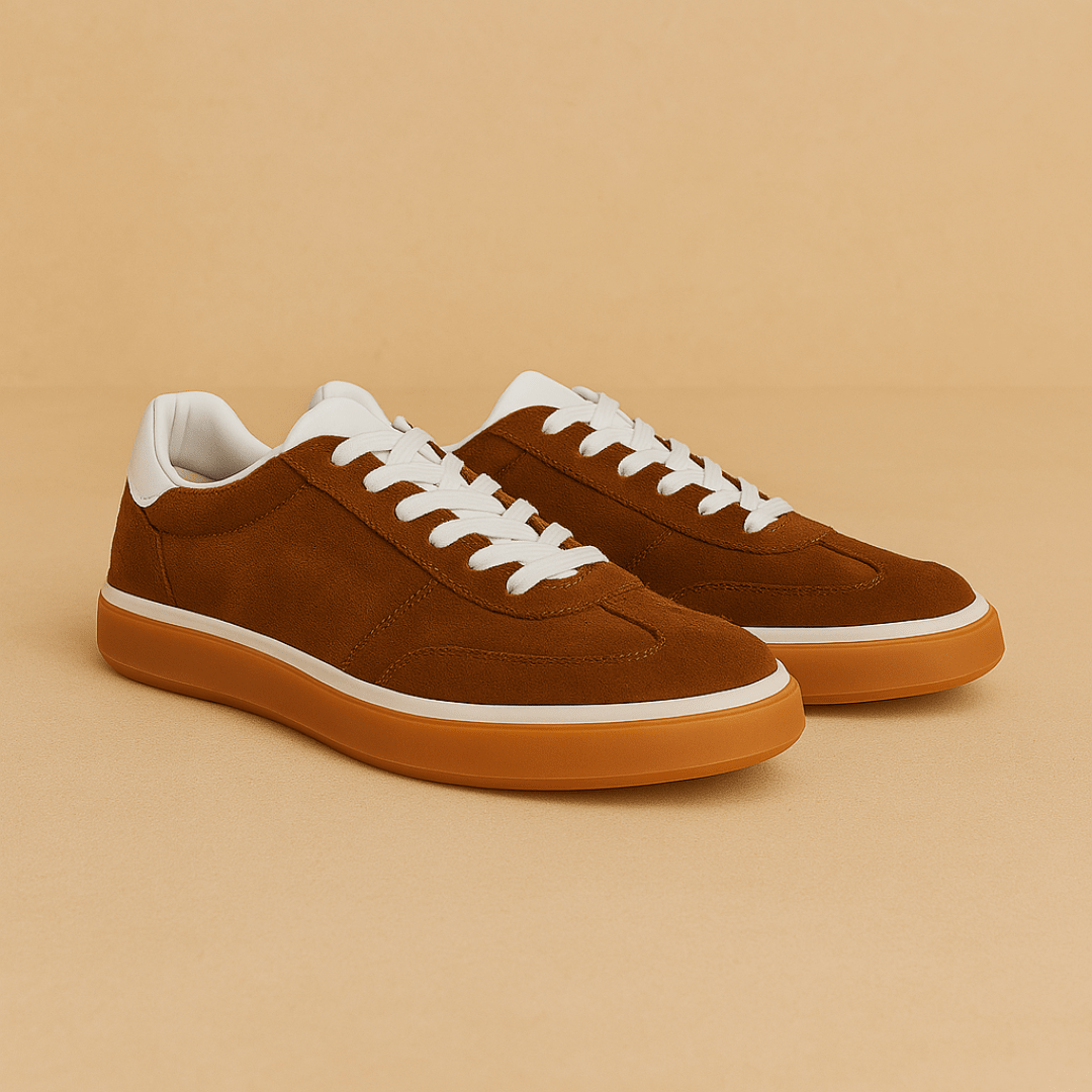 Lenox suede-touch sneakers for men, side view with contrasting sole