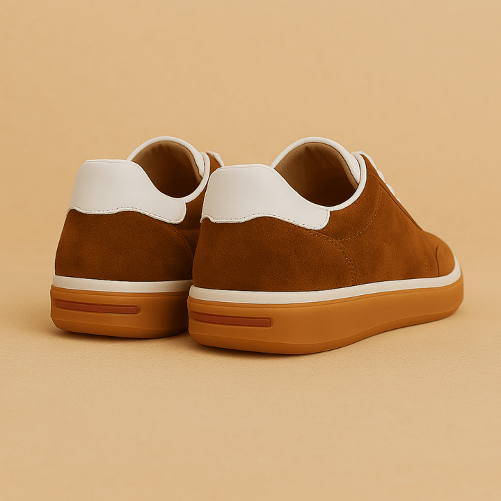 Lenox suede-touch sneakers for men, angled view showing the laces