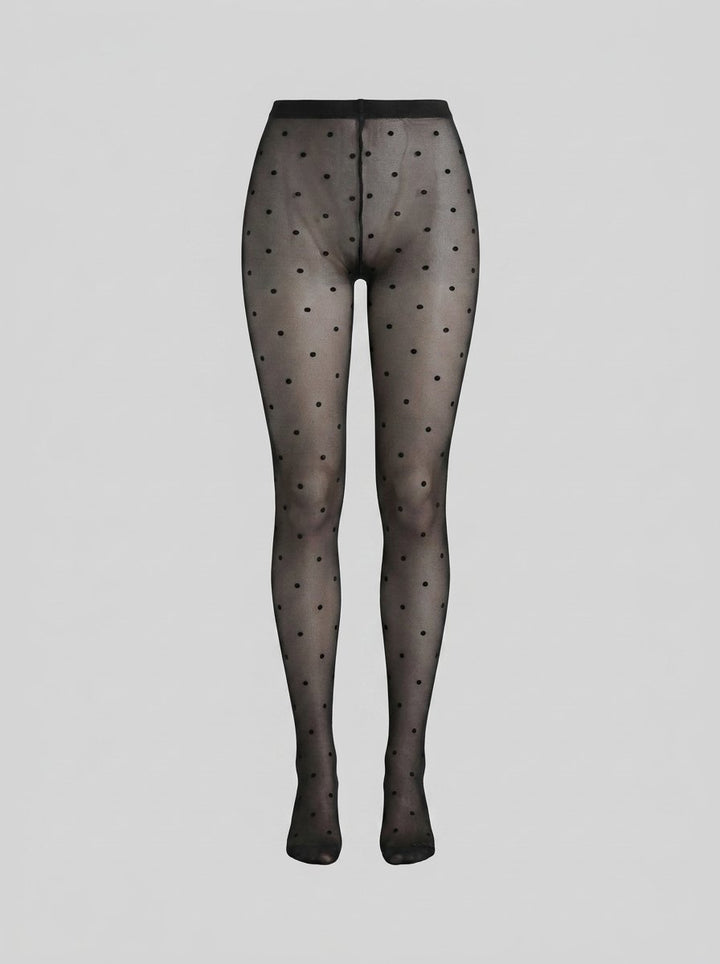 Lia polka dot tights black front