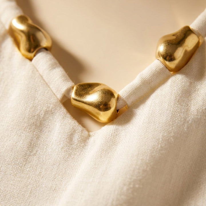 Lina loungewear gold detail closeup