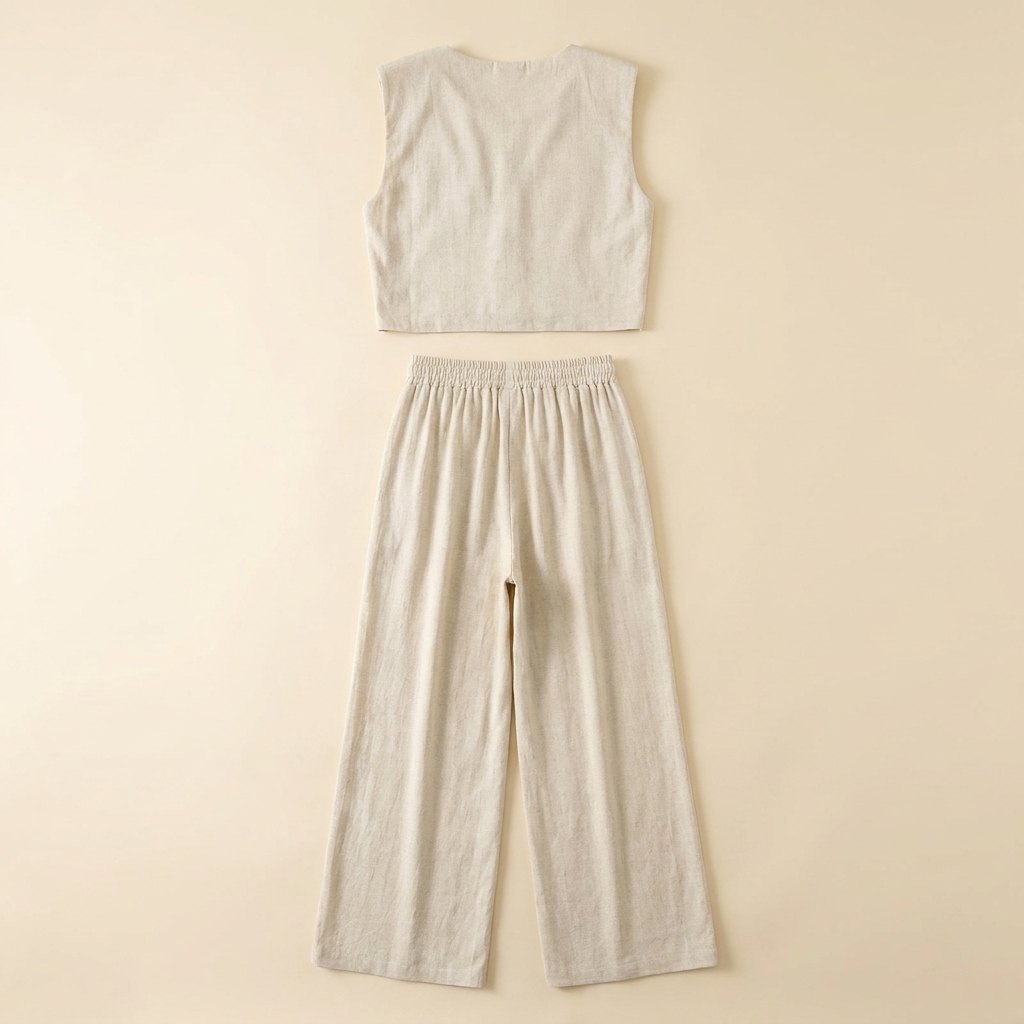 Lina linen two-piece set back view