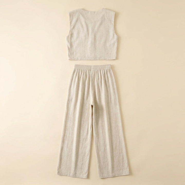 Lina linen two-piece set back view