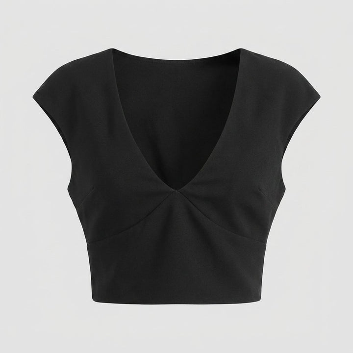 Liora black top flat lay