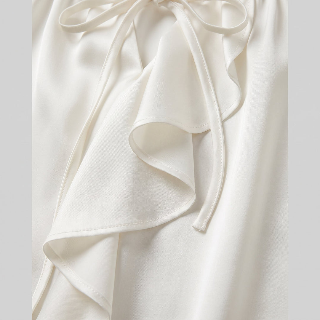 Liora satin fabric detail