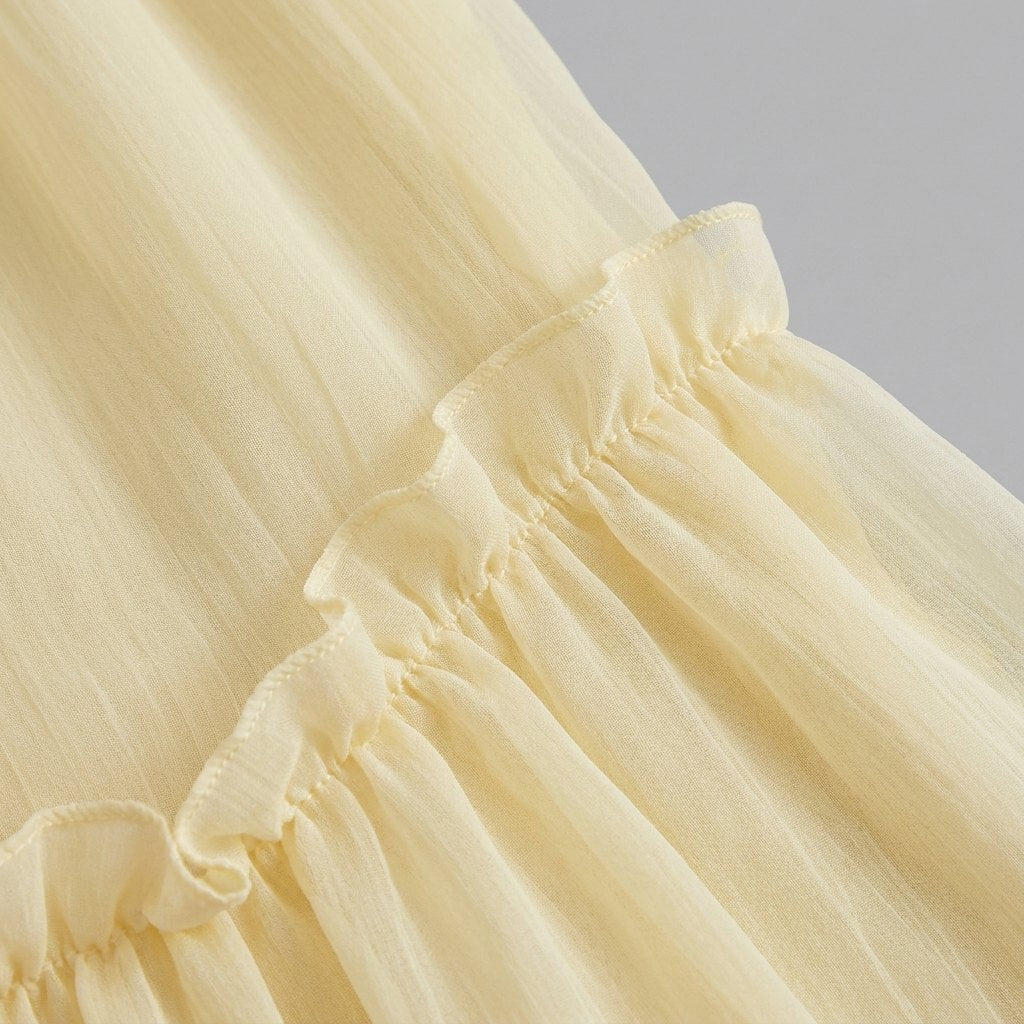 Lisette layered chiffon fabric detail