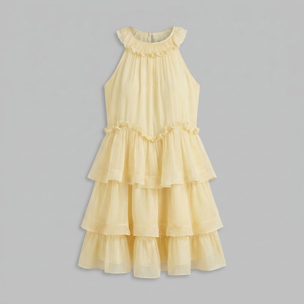 Lisette layered chiffon mini dress product flat lay