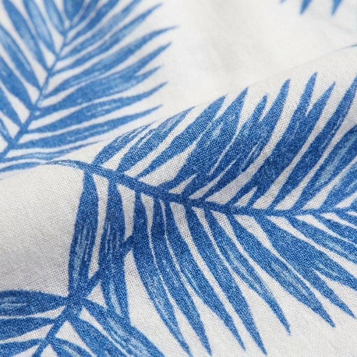 Lorraine boho midi dress leafy print fabric close-up
