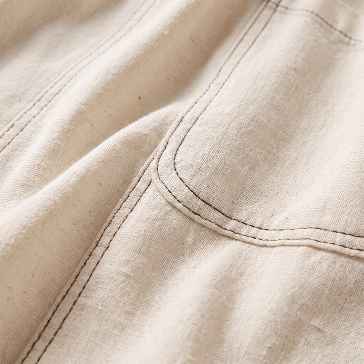 Lucia two-piece set fabric close-up with contrast stitching