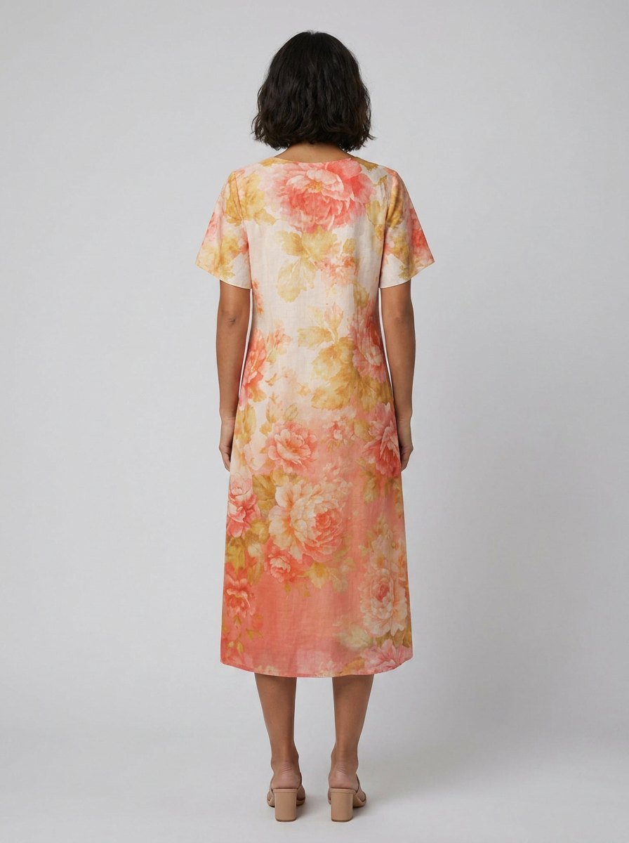 Lucienne floral midi dress back view