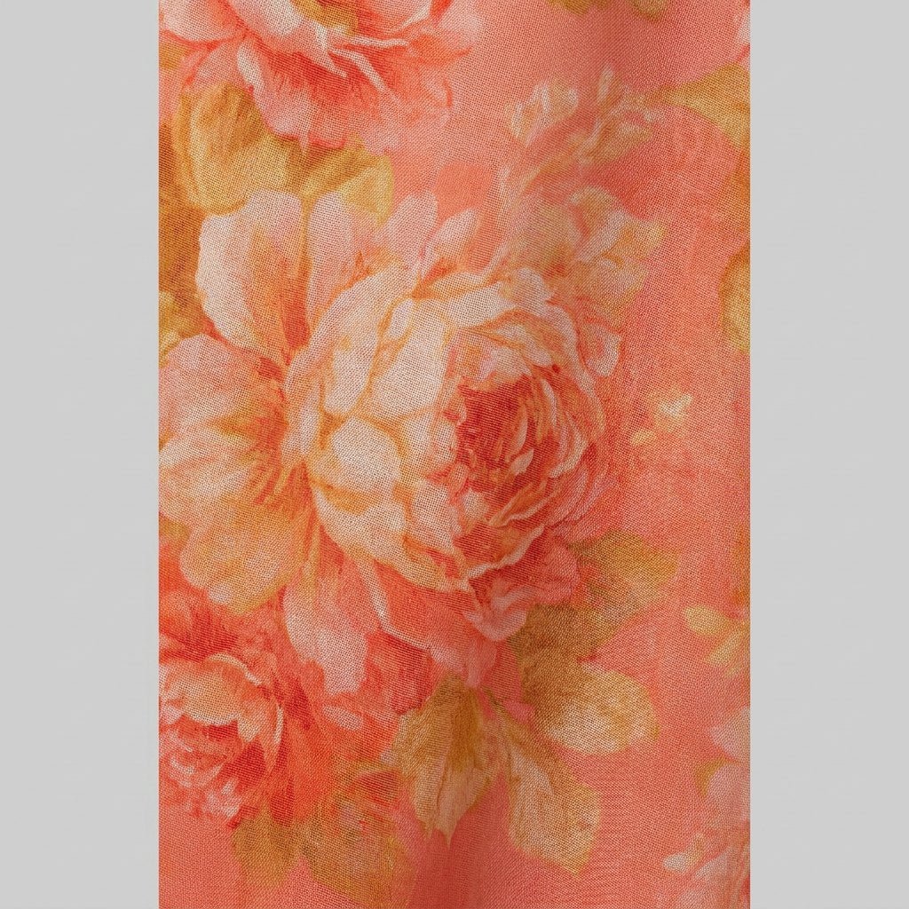 Lucienne floral print fabric detail