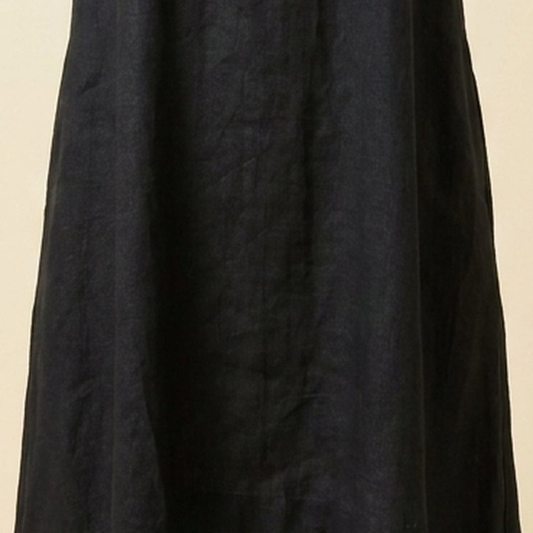 Close-up of the lightweight black linen fabric
