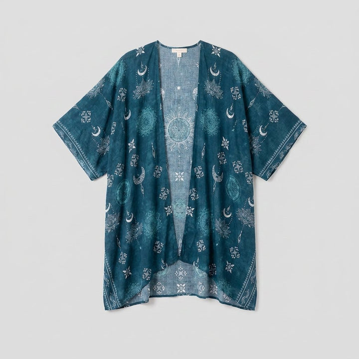Luna teal beach kimono product