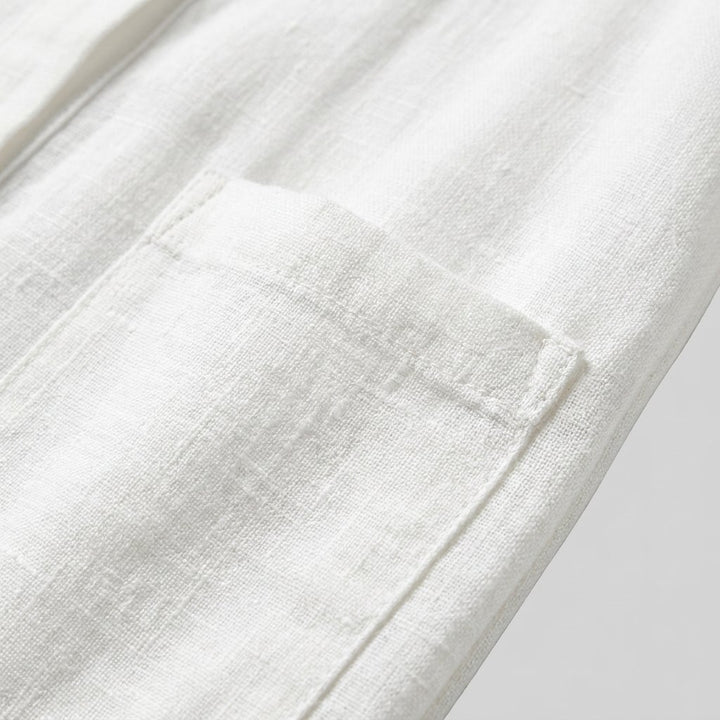 Luna jumpsuit cotton-linen fabric close-up