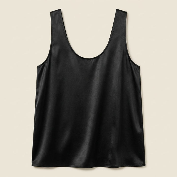 Luna satin tank top product flat-lay