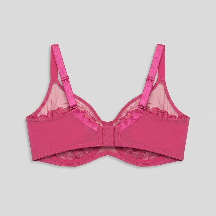 Luna unlined bra raspberry pink back
