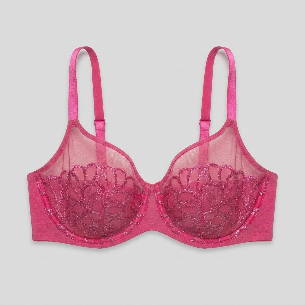 Luna unlined bra raspberry pink front