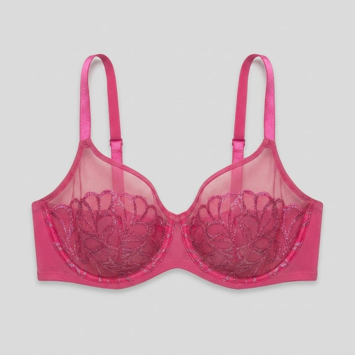 Luna unlined bra raspberry pink front