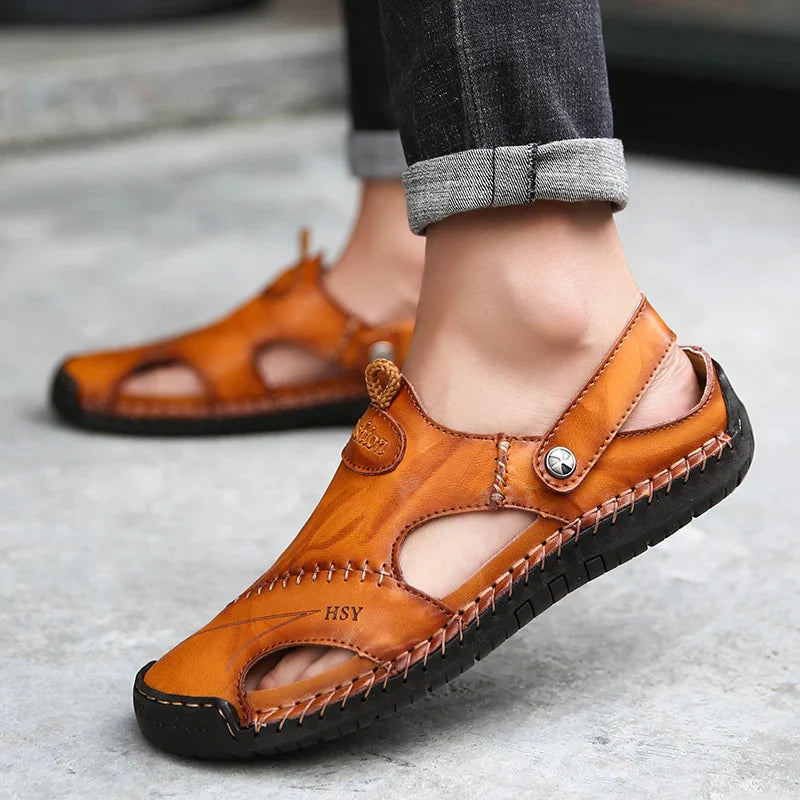 Lupi leather-blend sandal with orthopedic footbed, view 3