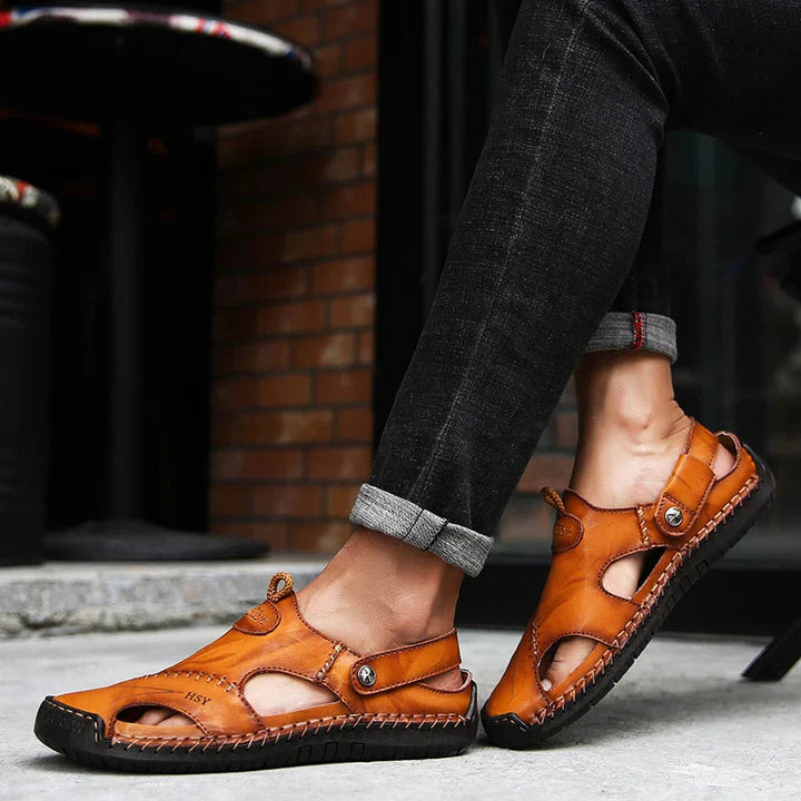Lupi leather-blend sandal with wide anatomical toe box, view 9
