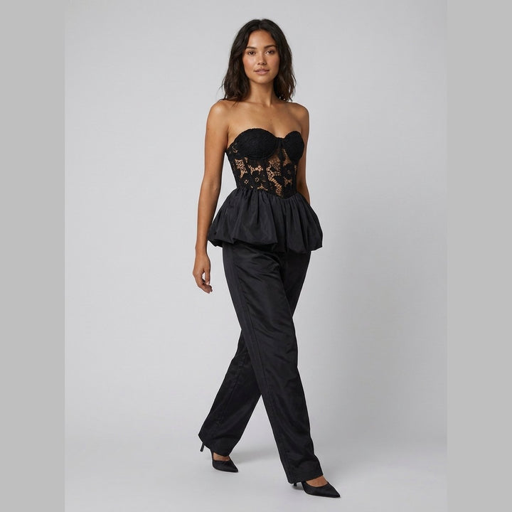 Luxe corset top black walking