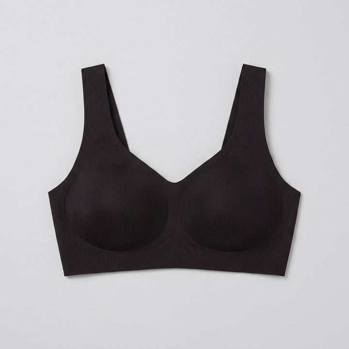 Black jelly bra flat-lay