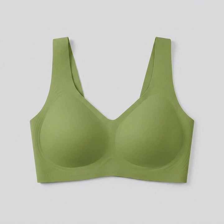 Green jelly bra flat-lay