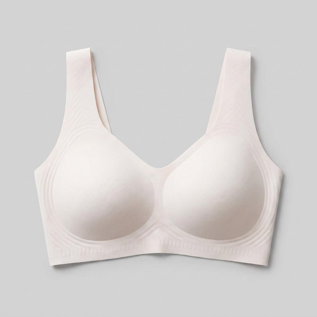 White jelly bra flat-lay
