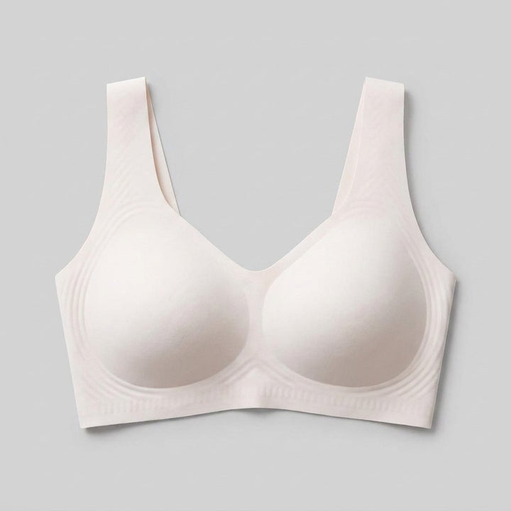 White jelly bra flat-lay