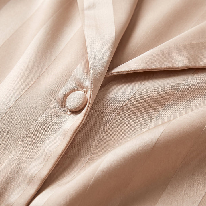 Luxe satin pajama tonal stripe fabric close-up
