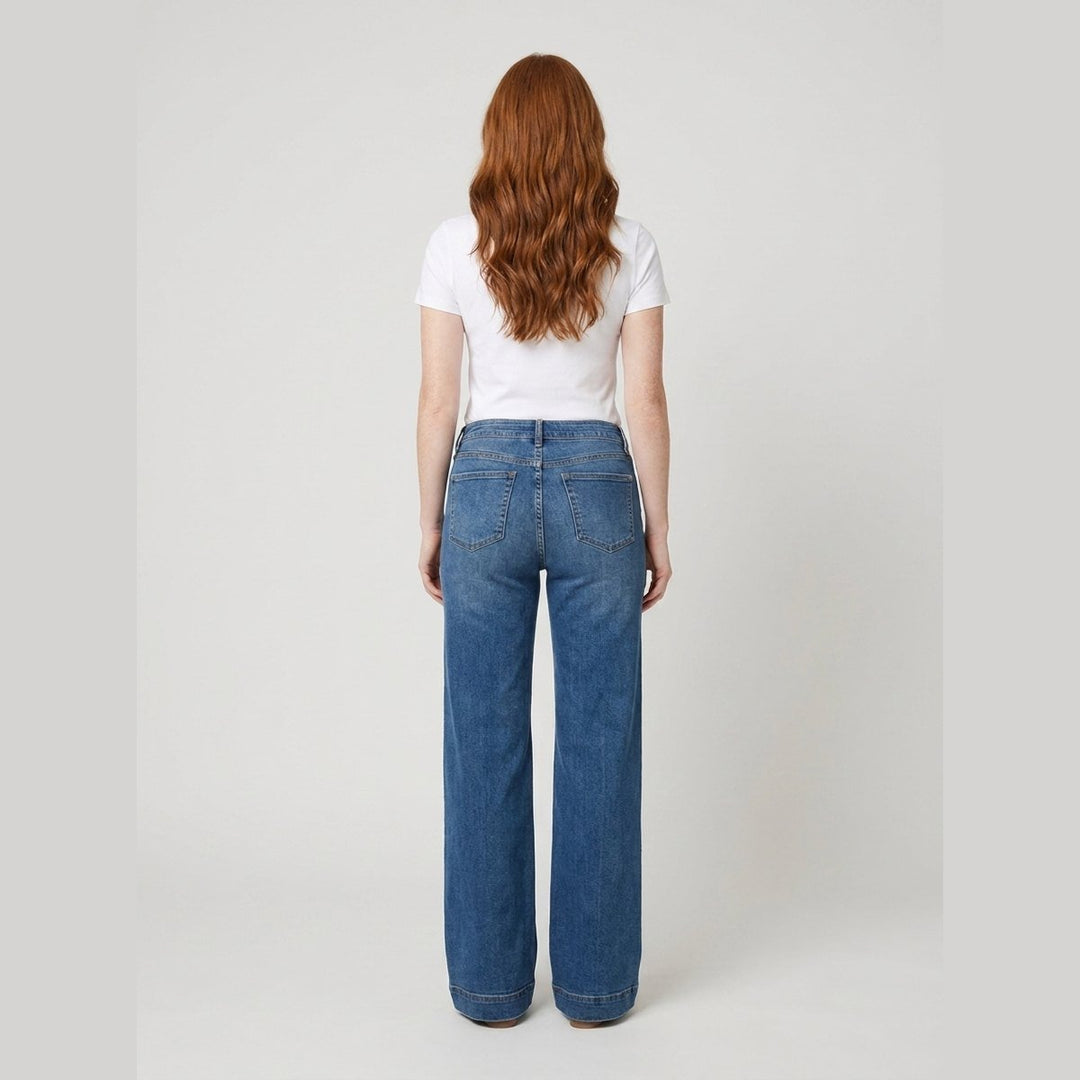 Majken wide-leg denim jeans back view