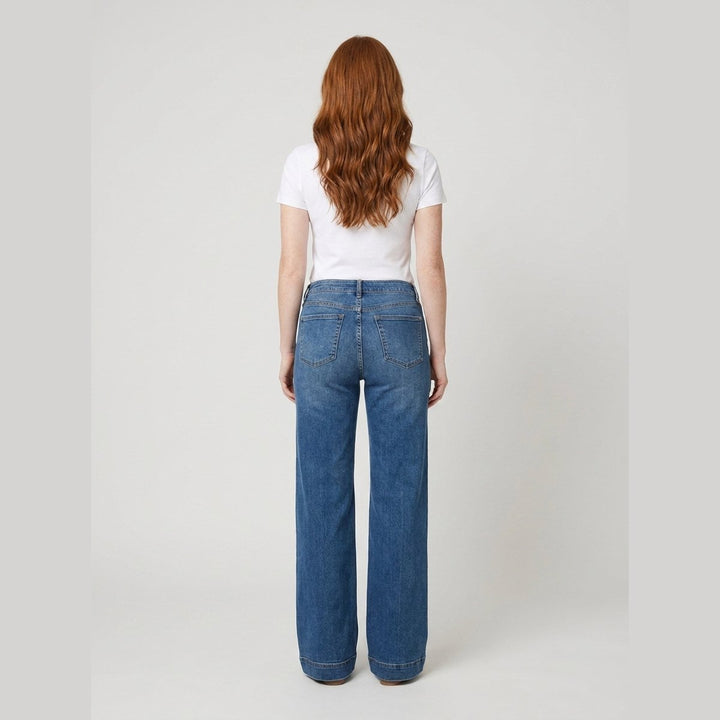 Majken wide-leg denim jeans back view