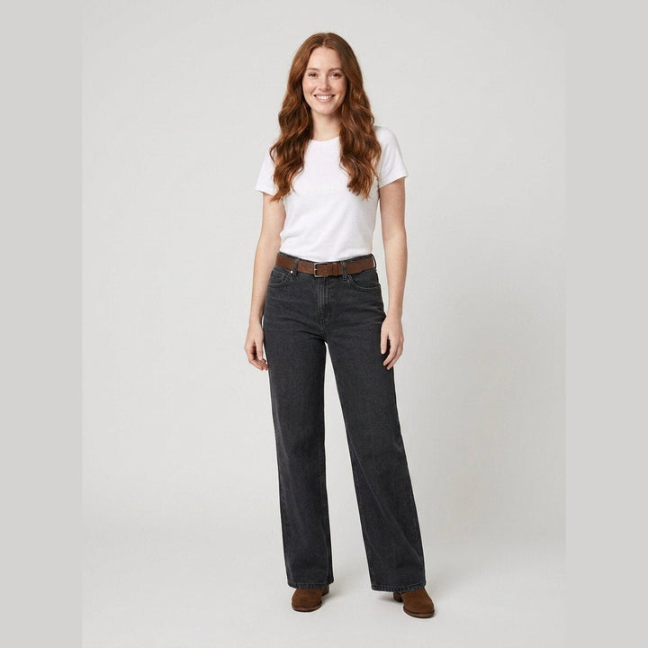 Majken wide-leg denim jeans dark gray