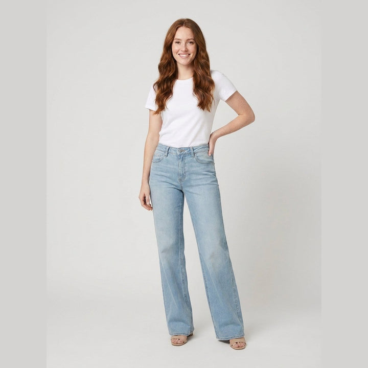 Majken wide-leg denim jeans light blue