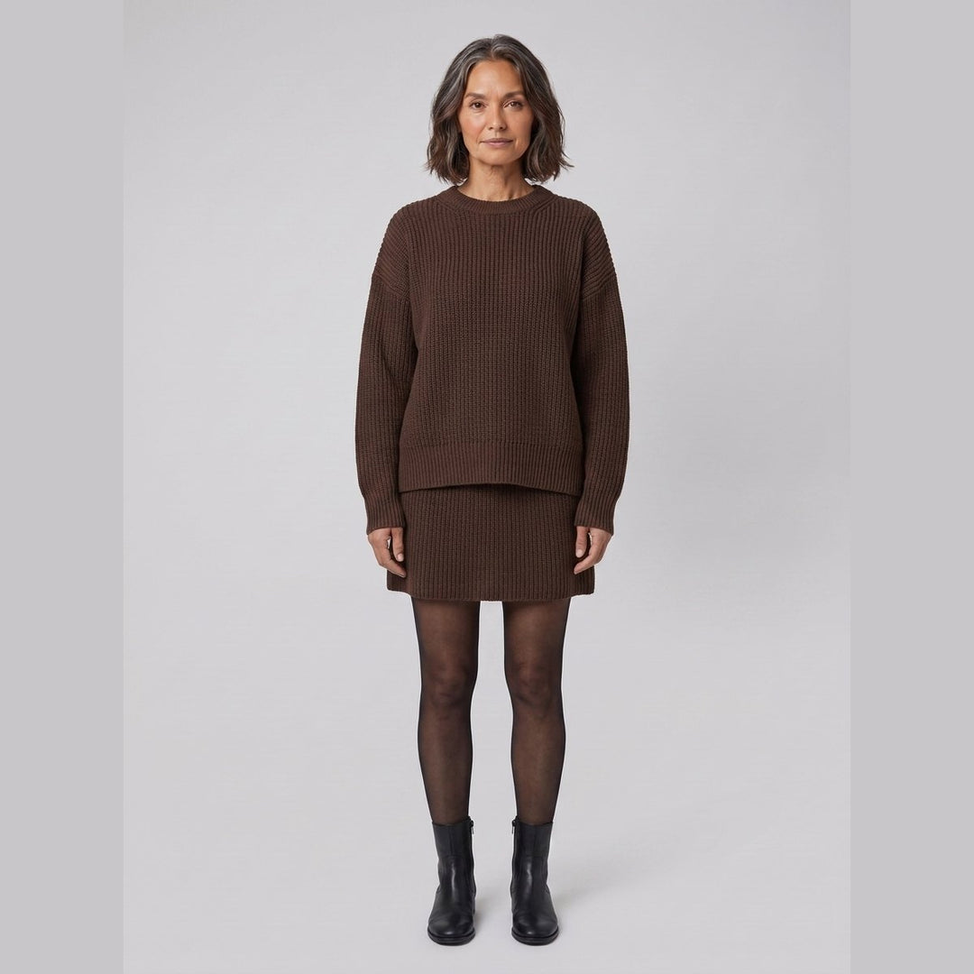 Mara knit co-ord set in brown