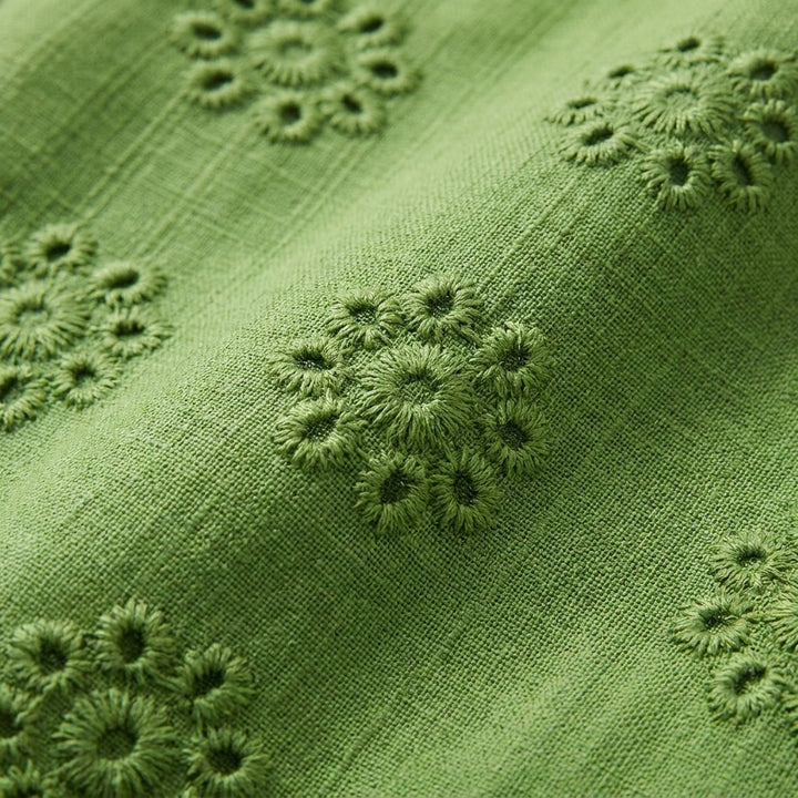 Mara lightweight midi dress fabric eyelet detail close-up